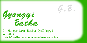 gyongyi batha business card